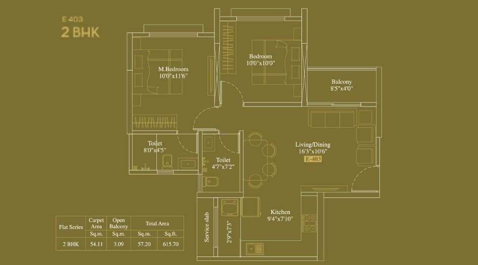 legacy-Milestone-Floor-Plan-E-Wing-2 BHK-616 Sqft